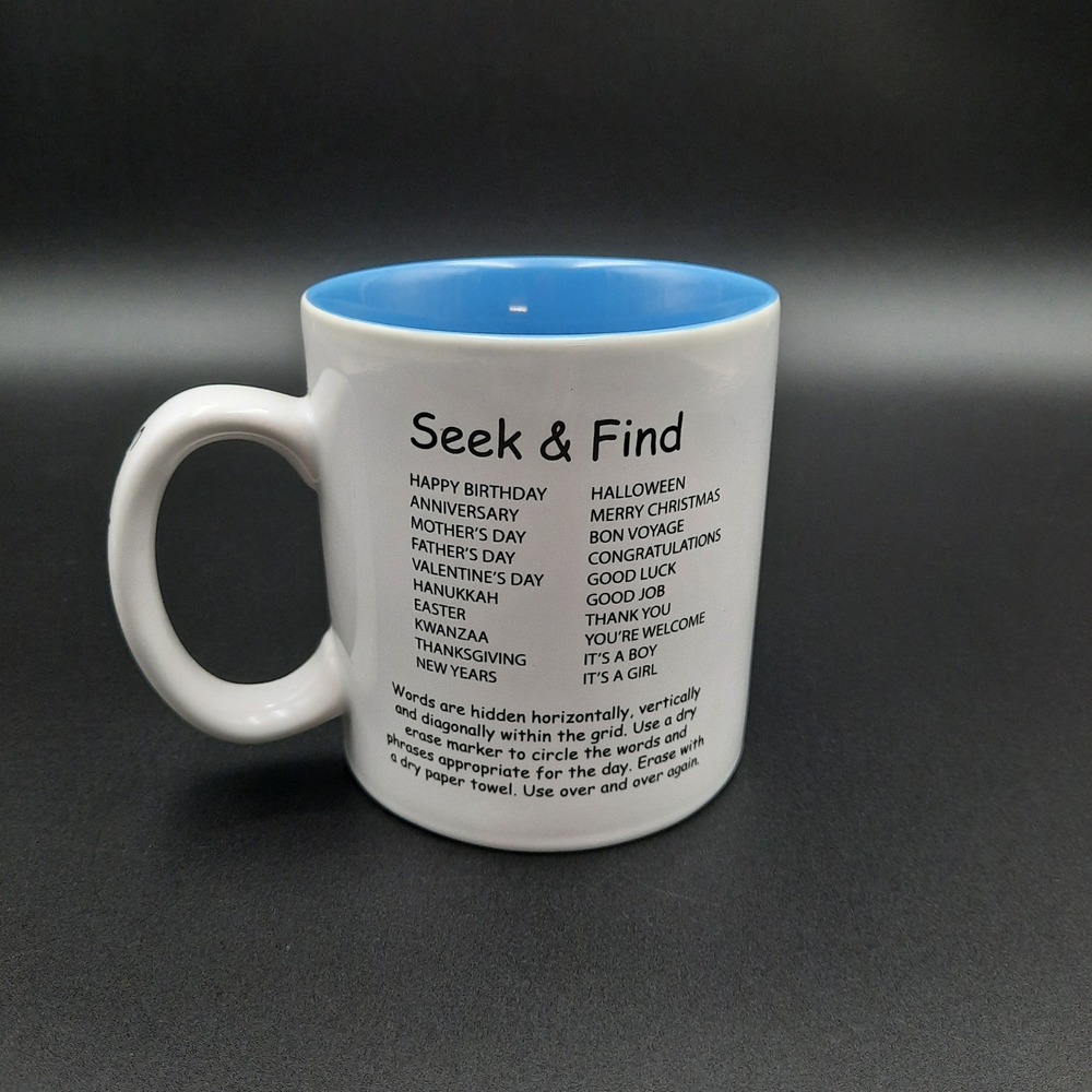 Seek and Find Word Search Mug‎ Fun Puzzle Coffee Cup by Stir Expressions